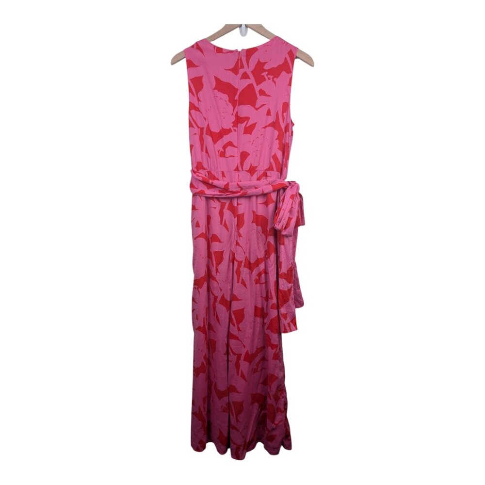 VINEYARD VINES | Tropical Floral Sleeveless Jumpsuit | Cuckoo Red Pink | Size 8 - Picture 5 of 14